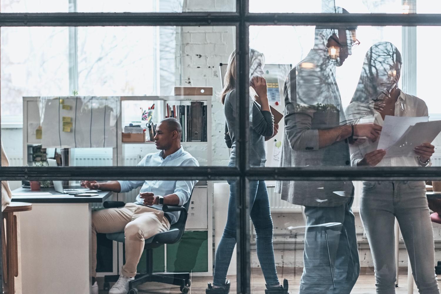 young workers in modern office