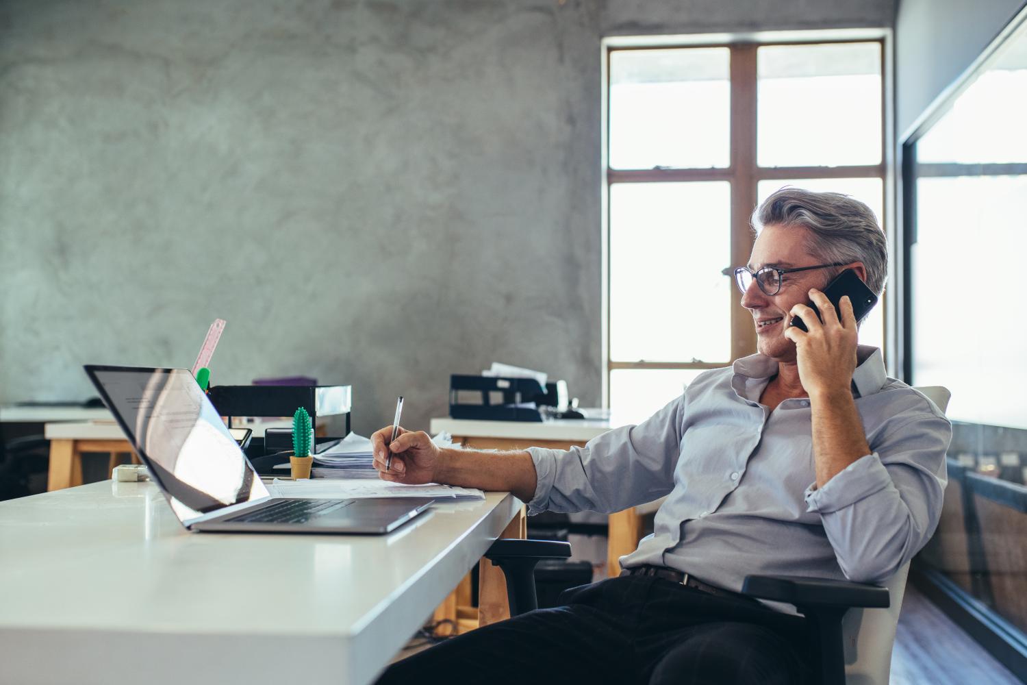business man at desk