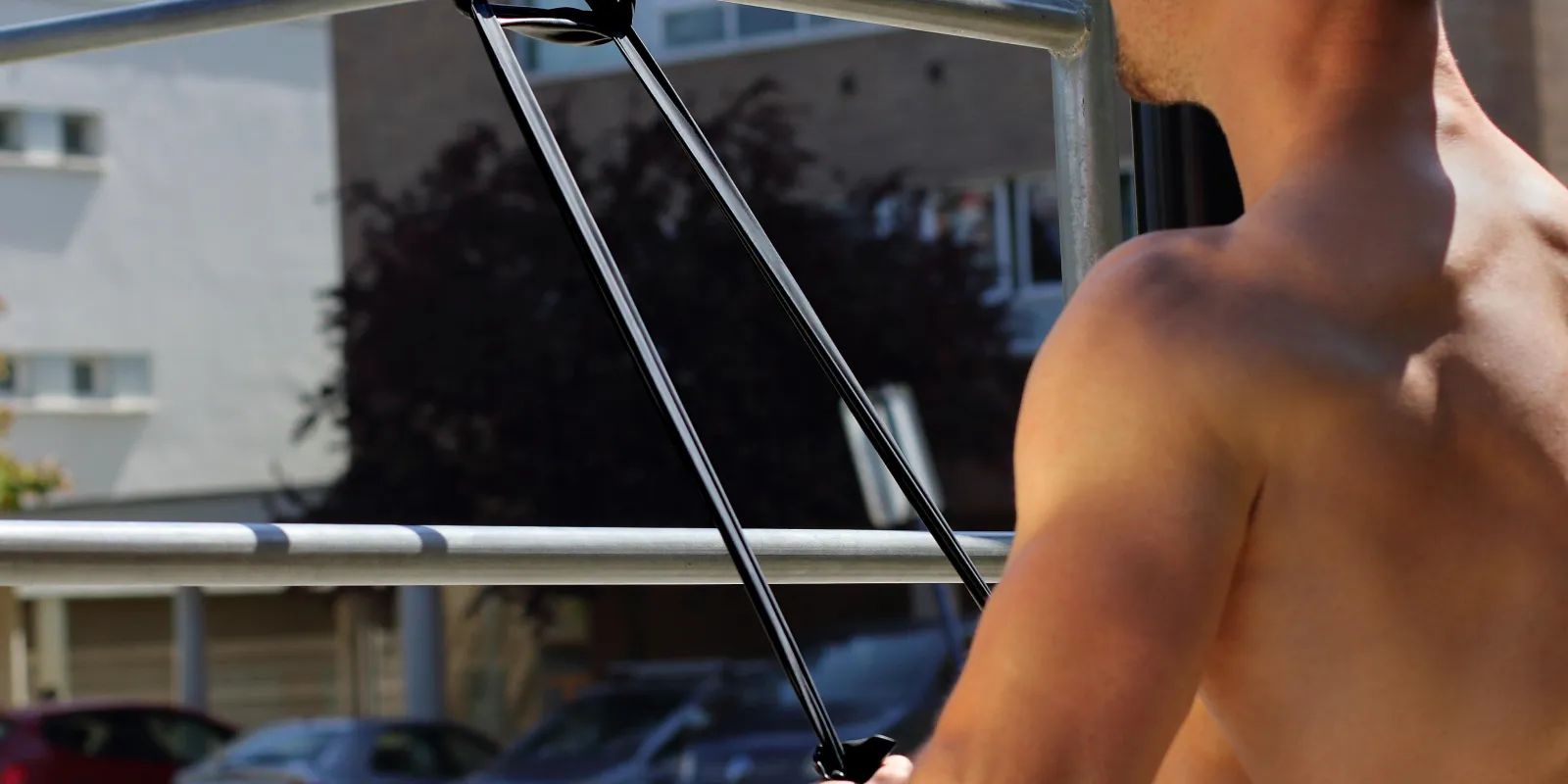 fitness class with resistance band