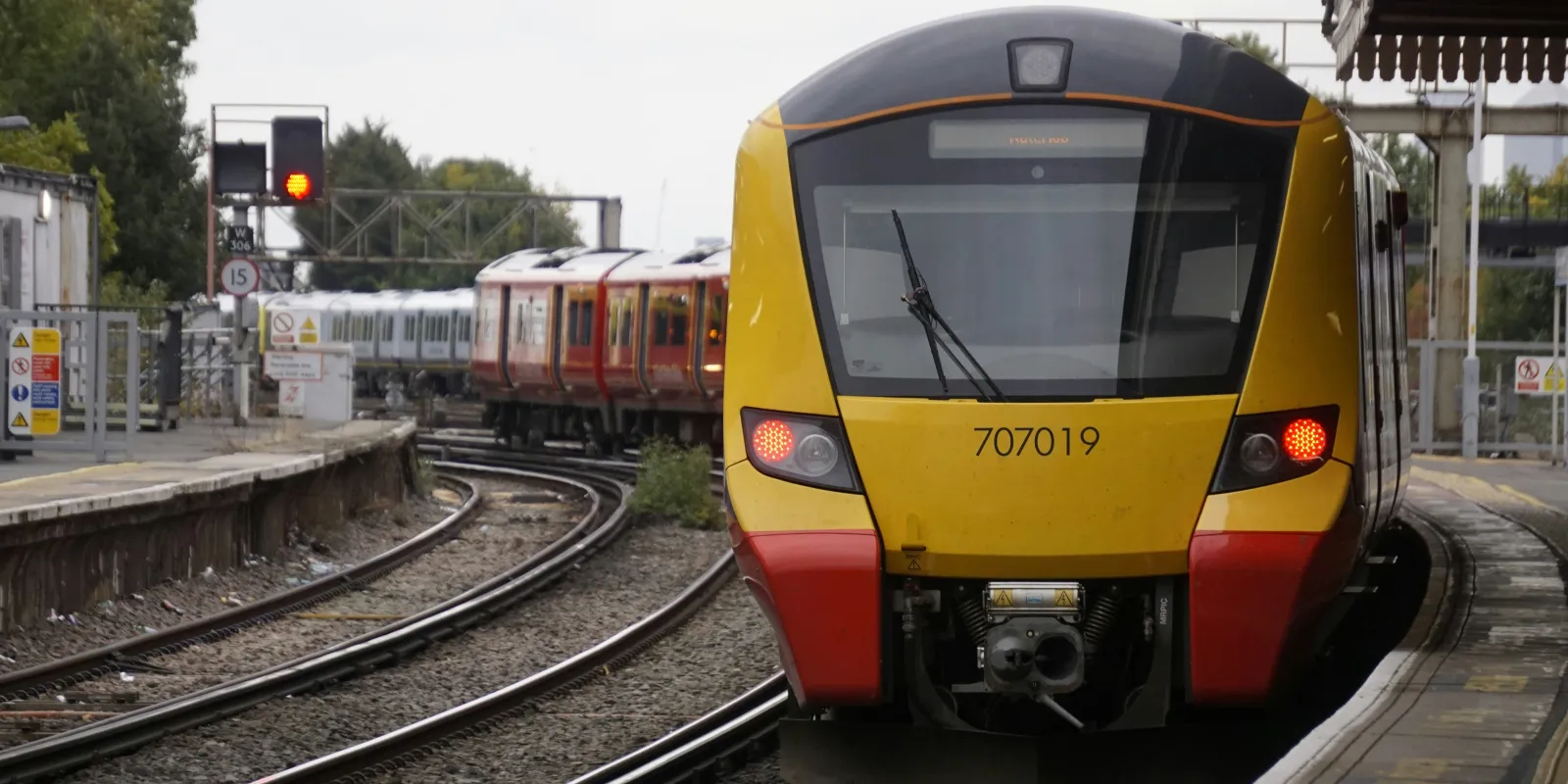 A UK train at a station