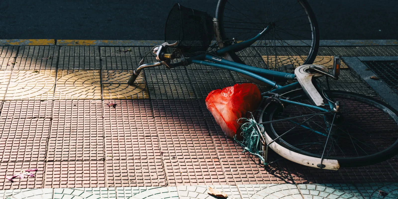 A bike that has been involved in a crash