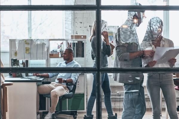 young workers in modern office