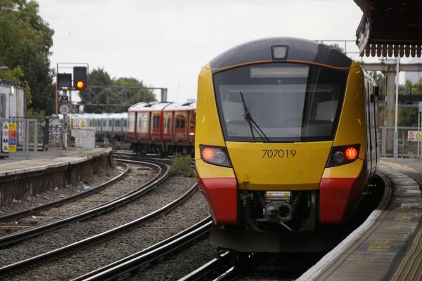A UK train at a station