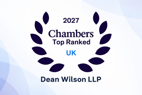 Garland showing Dean Wilson LLP is officially Top Ranked in the UK by Chambers for 2027